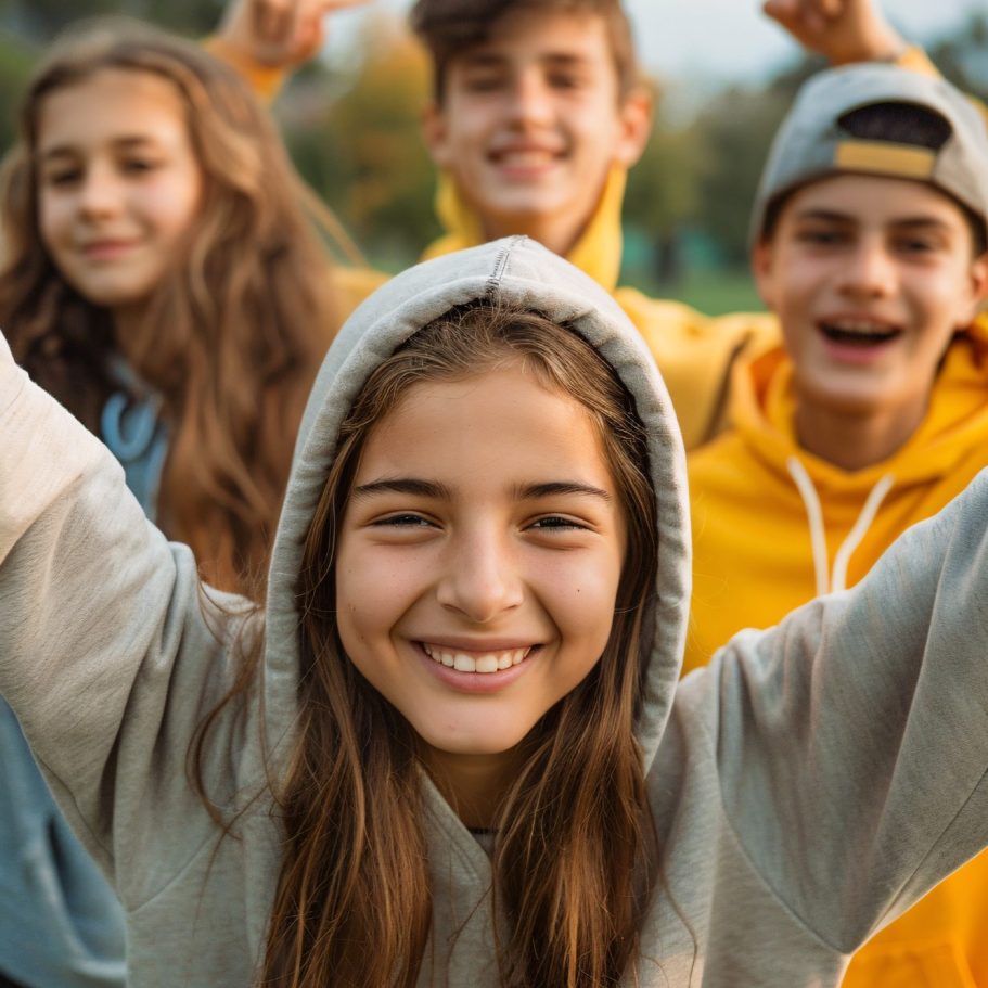 Adolescents réunis dans un moment convivial