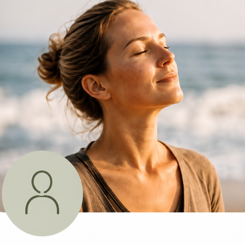 Femme pratiquant un exercice de respiration et de relaxation